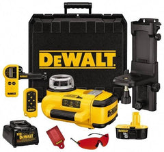 DeWALT - 200' (Interior) & 2,000' (Exterior) Measuring Range, 1/8" at 100' & 3mm at 31m Accuracy, Self-Leveling Rotary Laser with Detector - ±5° Self Leveling Range, 60, 250 & 600 RPM, 1 Beam, 18 Volt XRP Battery Included - Strong Tooling