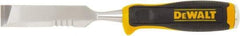 DeWALT - 11" OAL x 1" Blade Width Wood Chisel - 1" Tip, 1" Stock, High-Impact Polypropylene & Rubber Handle - Strong Tooling