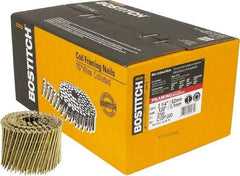 Stanley Bostitch - 11 Gauge 0.12" Shank Diam 3-1/4" Long Framing Nails for Power Nailers - Steel, Galvanized Finish, Screw Shank, Coil Wire Collation, Round Head, Diamond Point - Strong Tooling