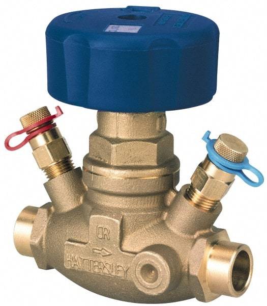 NIBCO - 1/2" Pipe, Solder End Connections, Straight Calibrated Balance Valve - 100mm Long, 97mm High, 240 Max psi, Brass Body - Strong Tooling