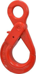 Pewag - 7,100 Lb Capacity, Chain Grade 80, Alloy Steel Eye Hook - 6-13/16" Reach, 1-3/8" Eye ID, 3/8" Chain Diam, Dacromet - Strong Tooling