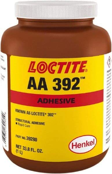 Loctite - 33.18 oz Bottle Two Part Acrylic Adhesive - 15 min Working Time, 2,500 psi Shear Strength - Strong Tooling