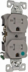 Cooper Wiring Devices - 125 VAC, 20 Amp, 5-20R NEMA Configuration, Gray, Hospital Grade, Self Grounding Duplex Receptacle - 1 Phase, 2 Poles, 3 Wire, Flush Mount, Chemical, Impact and Tamper Resistant - Strong Tooling