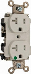 Cooper Wiring Devices - 125 VAC, 20 Amp, 5-20R NEMA Configuration, White, Hospital Grade, Self Grounding Duplex Receptacle - 1 Phase, 2 Poles, 3 Wire, Flush Mount, Chemical, Impact and Tamper Resistant - Strong Tooling