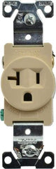 Cooper Wiring Devices - 125 VAC, 20 Amp, 5-20R NEMA Configuration, Ivory, Industrial Grade, Self Grounding Single Receptacle - 1 Phase, 2 Poles, 3 Wire, Flush Mount, Chemical, Heat and Impact Resistant - Strong Tooling