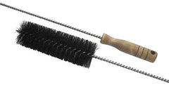 Schaefer Brush - 3" Diam, 6" Bristle Length, Boiler & Furnace Fiber & Hair Brush - Standard Wood Handle, 27" OAL - Strong Tooling