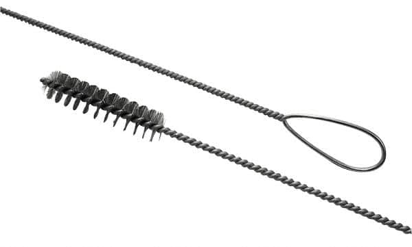 Schaefer Brush - 1" Diam, 4" Bristle Length, Boiler & Furnace Stainless Steel Brush - Wire Loop Handle, 42" OAL - Strong Tooling