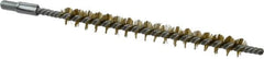 Schaefer Brush - 3" Brush Length, 5/16" Diam, Double Stem, Single Spiral Tube Brush - 4-1/2" Long, Brass, 8-32 Male Connection - Strong Tooling