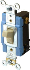 Cooper Wiring Devices - 2 Pole, 120 to 277 VAC, 15 Amp, Industrial Grade, Toggle, Wall and Dimmer Light Switch - 1.3 Inch Wide x 4.19 Inch High, Fluorescent - Strong Tooling