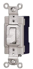 Cooper Wiring Devices - 4 Pole, 120 to 277 VAC, 15 Amp, Industrial Grade, Toggle, Wall and Dimmer Light Switch - 1.3 Inch Wide x 4.19 Inch High, Fluorescent - Strong Tooling