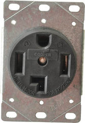 Cooper Wiring Devices - 125/250 VAC, 30 Amp, 14-30R NEMA Configuration, Black, Specification Grade, Ungrounded Single Receptacle - 1 Phase, 3 Poles, 3 Wire, Flush Mount, Corrosion Resistant - Strong Tooling