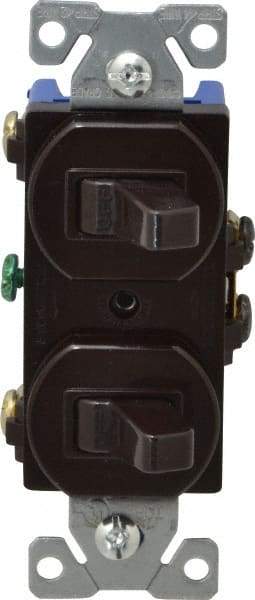 Cooper Wiring Devices - 1 Pole, 120/277 VAC, 15 Amp, Flush Mounted, Duplex Switch - NonNEMA Configuration, 2 Switch, Back Side Wiring, cULus Listed, NOM 426, RoHS Compliant Standard - Strong Tooling