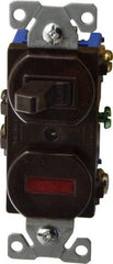 Cooper Wiring Devices - 1 Pole, 120 VAC, 15 Amp, Flush Mounted, Combination Switch with Pilot Light - NonNEMA Configuration, 1 Switch, Back Side Wiring, cULus Listed, RoHS Compliant Standard - Strong Tooling