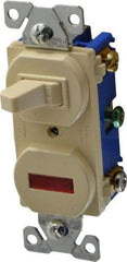 Cooper Wiring Devices - 2 Pole, 120 VAC, 15 Amp, Flush Mounted, Combination Switch with Pilot Light - 7-50 Configuration, 1 Switch, Back Side Wiring, cULus Listed, RoHS Compliant Standard - Strong Tooling