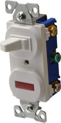 Cooper Wiring Devices - 1 Pole, 120 VAC, 15 Amp, Flush Mounted, Combination Switch with Pilot Light - NonNEMA Configuration, 1 Switch, Back Side Wiring, cULus Listed, RoHS Compliant Standard - Strong Tooling