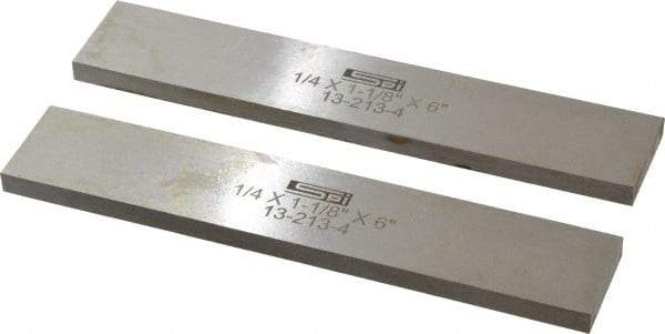 SPI - 6" Long x 1-1/8" High x 1/4" Thick, Steel Parallel - 0.0003" & 0.002" Parallelism, Sold as Matched Pair - Strong Tooling