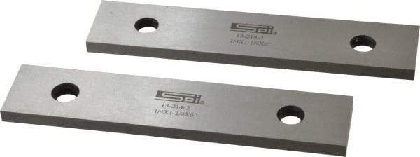 SPI - 6" Long x 1-1/4" High x 1/4" Thick, Steel Parallel - 0.0003" & 0.002" Parallelism, Sold as Matched Pair - Strong Tooling