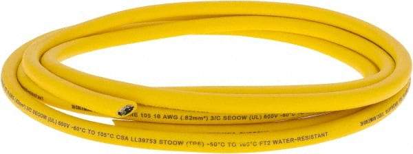 Southwire - 18 AWG, 16 Strand, Yellow Machine Tool Wire - TPE, Abrasion, Chemical, Environmental, Flame, Oil, Ozone, UV and Water Resistant, 10 Ft. Long - Strong Tooling