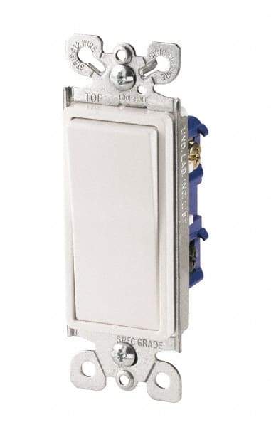 Cooper Wiring Devices - 3 Pole, 120 to 277 VAC, 15 Amp, Commercial Grade, Rocker, Wall and Dimmer Light Switch - 1.44 Inch Wide x 4.19 Inch High, Fluorescent - Strong Tooling