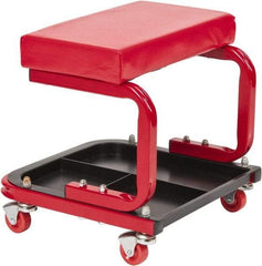 Value Collection - 260 Lb Capacity, 4 Wheel Creeper Seat with Tray - Steel, 14" High x 14 Wide - Strong Tooling