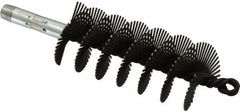 Schaefer Brush - 4-1/2" Scraper Length, 2" Diam, Flat Wire Single Spiral Flue Scraper - 7-3/4" Long, Tempered Steel Wire, 1/4" NPSM Male Connection - Strong Tooling