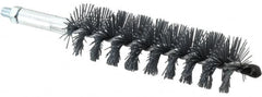 Schaefer Brush - 4" Brush Length, 1-1/4" Diam, Single Stem, Single Spiral Tube Brush - 6-1/4" Long, Silicone Carbide Impregnated Nylon, 1/4-28 Male Connection - Strong Tooling