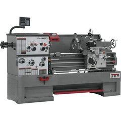 Jet - 14" Swing, 40" Between Centers, 230 Volt, Triple Phase Engine Lathe - 7MT Taper, 7-1/2 hp, 42 to 1,800 RPM, 3-1/8" Bore Diam, 40" Deep x 46-7/8" High x 97-1/2" Long - Strong Tooling