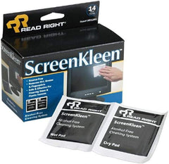 READ RIGHT - Pre-Moistened Screen Cleaning Wipes - Box, 5" x 5" Sheet Size, White - Strong Tooling