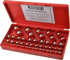 SPI - 1/8 to 1 Inch Diameter, Chrome Steel, Gage Ball Set - 0.0001 Inch Tolerance, Grade 24 Accuracy - Strong Tooling