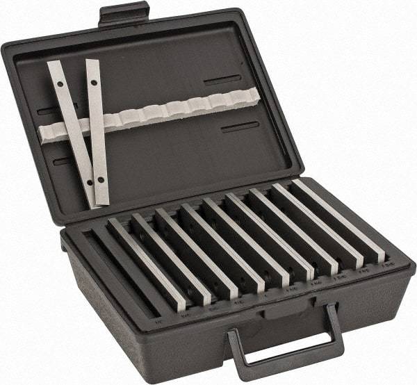 Fowler - 20 Piece, 6 Inch Long Steel Parallel Set - 1/2 to 1-5/8 Inch High, 1/8 to 1/8 Inch Thick, 50 RC Hardness, Sold as 10 Pair - Strong Tooling