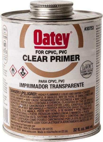 Oatey - 32 oz All Purpose Primer/Cleaner - Clear, Use with PVC - Strong Tooling