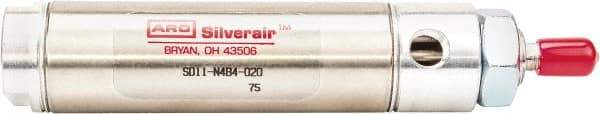 ARO/Ingersoll-Rand - 2" Stroke x 1/2" Bore Double Acting Air Cylinder - 10-32 Port, 10-32 Rod Thread, 200 Max psi, -40 to 160°F - Strong Tooling