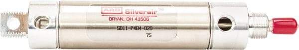 ARO/Ingersoll-Rand - 6" Stroke x 2" Bore Double Acting Air Cylinder - 1/4 Port, 1/2-20 Rod Thread, 200 Max psi, -40 to 160°F - Strong Tooling