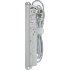 Leviton - 6 Outlets, 125 VAC15 Amps, 15' Cord, Surge Power Outlet Strip - Wall/Surface Mount, 5-20 NEMA Configuration, 1-1/4' Strip, UL 60601-1 - Strong Tooling