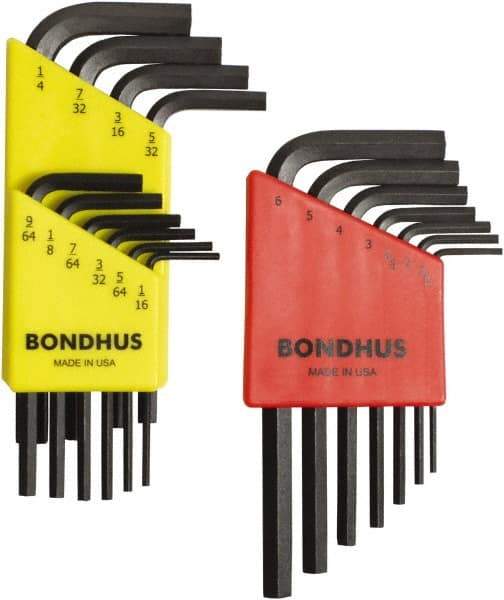 Bondhus - 17 Piece L-Key Hex Key Set - Hex Range 1/16 to 1/4", Protanium High Torque Steel - Strong Tooling