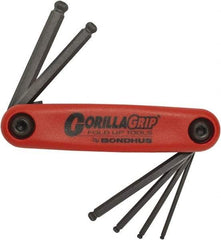 Bondhus - 6 Piece Fold-Up Hex Key Set - Hex Range 2 to 6mm, Protanium High Torque Steel - Strong Tooling