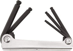 Bondhus - 5 Piece Fold-Up Ball End Hex Key Set - Hex Range 4 to 10mm, Protanium High Torque Steel - Strong Tooling