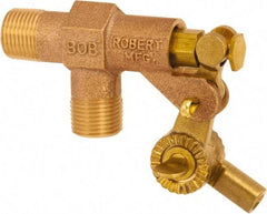 Control Devices - 3/4" Pipe, Brass, Angle Pattern-Single Seat, Mechanical Float Valve - 100 psi, MIP End Connections - Strong Tooling