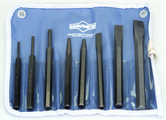 8-Pc. Punch & Chisel Set; includes 3 Punches; 1center punch; 1 solid punch; 3 cold chisels - Strong Tooling