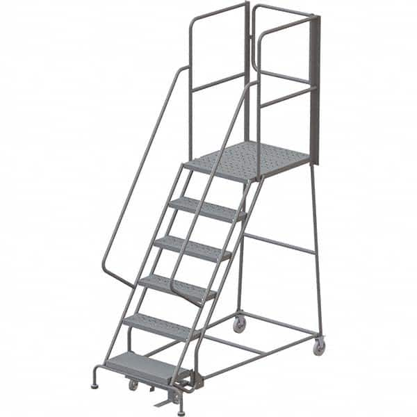 TRI-ARC - Rolling & Wall Mounted Ladders & Platforms Type: Rolling Warehouse Ladder Style: Rolling Platform Ladder - Strong Tooling