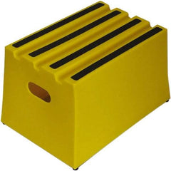 Diversified Plastics - 11-3/4" High x 13-5/8" Wide x 19-1/4" Deep, Yellow Step Stool - 500 Lb Capacity - Strong Tooling