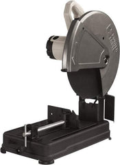 Porter-Cable - 14" Blade Diam, 1" Arbor Hole, Straight Chop & Cutoff Saw - 1 Phase, 3,800 RPM, 4 hp, 120 Volts, 4-1/2" in Solids at 90°, 4-7/8" in Pipe at 90°, 3-13/16" in Solids at 45°, 4-1/2" in Pipe at 45° - Strong Tooling