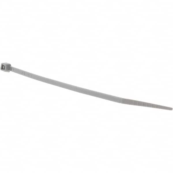 Value Collection - 4" Long Gray Nylon Standard Cable Tie - 18 Lb Tensile Strength, 21mm Max Bundle Diam - Strong Tooling