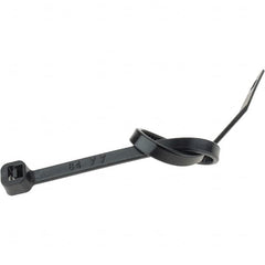 Value Collection - 5.9" Long Black Nylon Standard Cable Tie - 40 Lb Tensile Strength, 37mm Max Bundle Diam - Strong Tooling