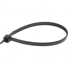 Value Collection - 8" Long Black Nylon Standard Cable Tie - 50 Lb Tensile Strength, 54mm Max Bundle Diam - Strong Tooling