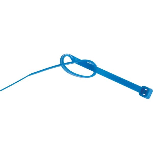 Value Collection - 8" Long Blue Nylon Standard Cable Tie - 50 Lb Tensile Strength, 54mm Max Bundle Diam - Strong Tooling