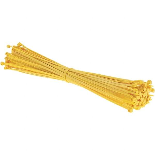 Value Collection - 15.2" Long Yellow Nylon Standard Cable Tie - 50 Lb Tensile Strength, 114mm Max Bundle Diam - Strong Tooling