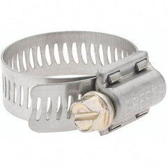 Made in USA - SAE Size 16, 13/16 to 1-1/2" Diam, Stainless Steel Worm Drive Clamp - Strong Tooling