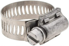 Made in USA - SAE Size 12, 11/16 to 1-1/4" Diam, Stainless Steel Worm Drive Clamp - Strong Tooling