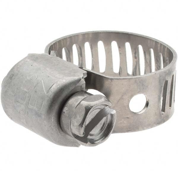 Made in USA - SAE Size 4, 5/8 to 7/32" Diam, Stainless Steel Worm Drive Clamp - 1/2" Wide, Series SAE J1508 Type M - Strong Tooling